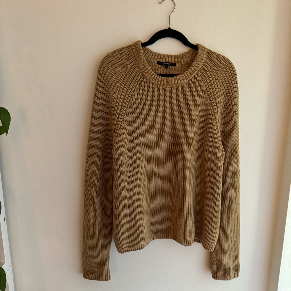 Quince Tan Crew Neck Sweater